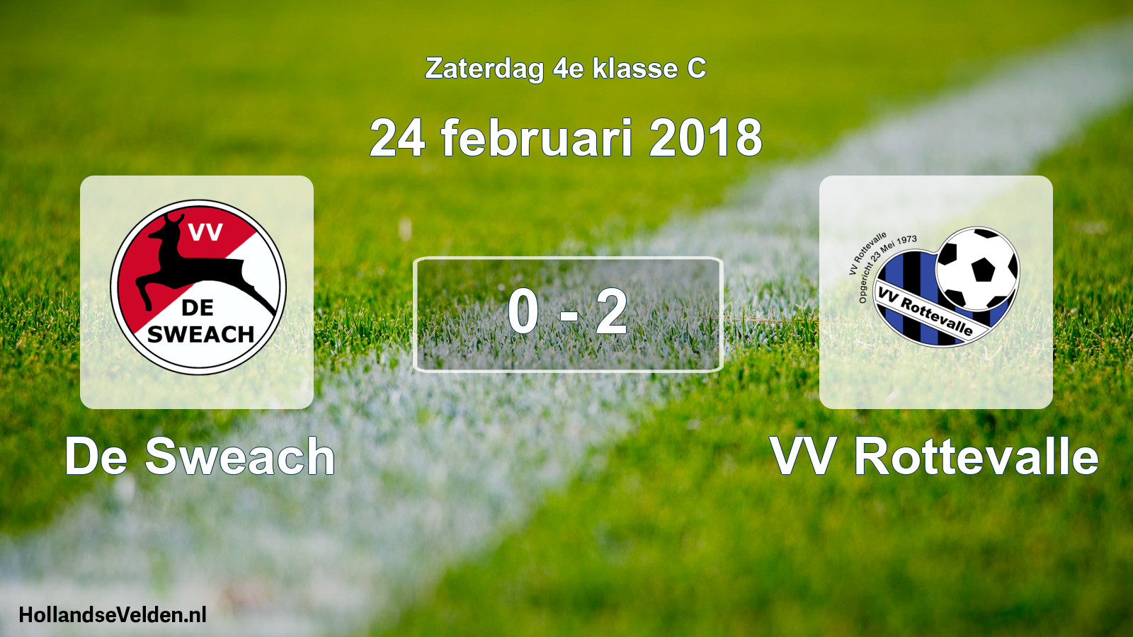 Total number of matches played: De Sweach - VV Rottevalle 0 - 2 (24 February 2018)