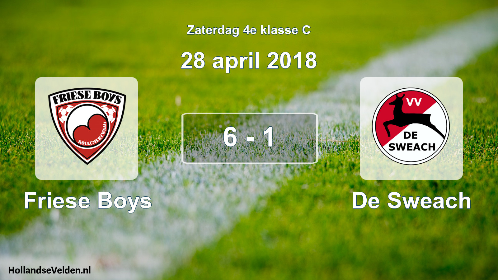 Total number of matches played: Friese Boys - De Sweach 6 - 1 (28 April 2018)