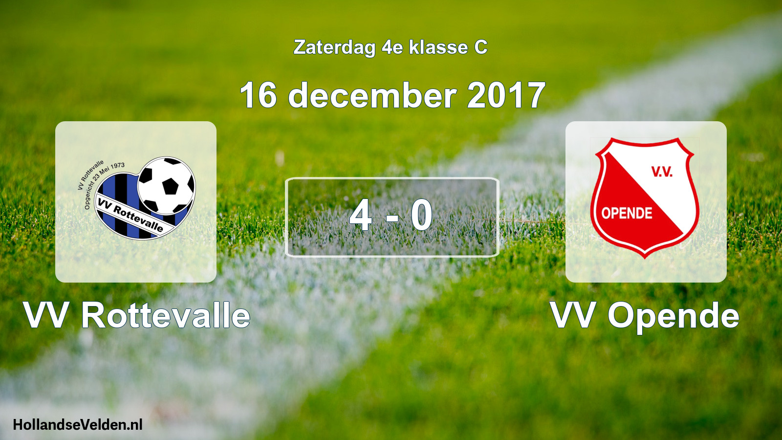Total number of matches played: VV Rottevalle - VV Opende 4 - 0 (16 December 2017)