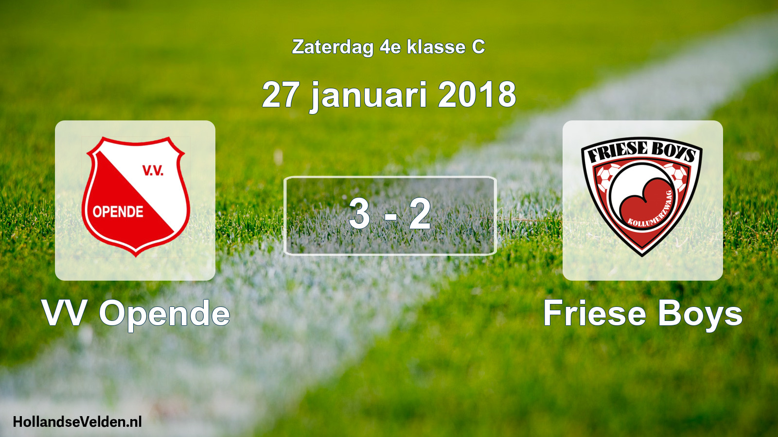 Total number of matches played: VV Opende - Friese Boys 3 - 2 (27 January 2018)