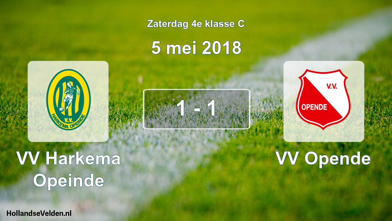 Total number of matches played: VV Harkema Opeinde - VV Opende 1 - 1 (5 May 2018)