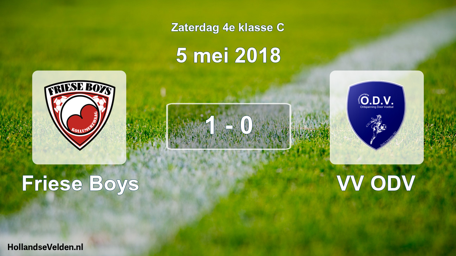 Total number of matches played: Friese Boys - VV ODV 1 - 0 (5 May 2018)