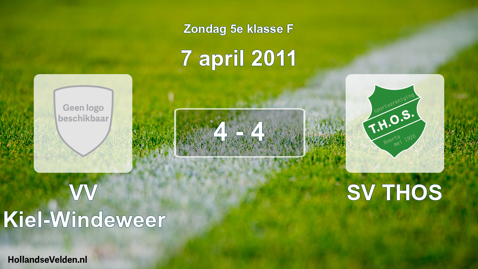 Total number of matches played: VV Kiel-Windeweer - SV THOS 4 - 4 (7 April 2011)