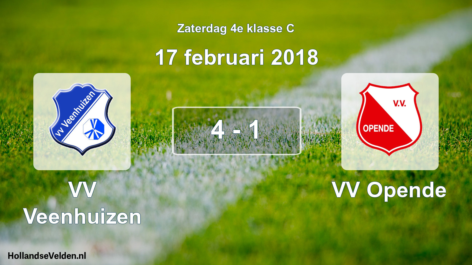 Total number of matches played: VV Veenhuizen - VV Opende 4 - 1 (17 February 2018)