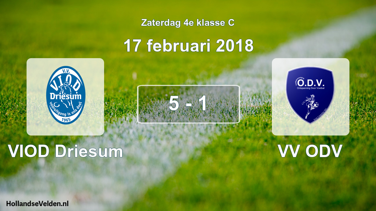 Total number of matches played: VIOD Driesum - VV ODV 5 - 1 (17 February 2018)