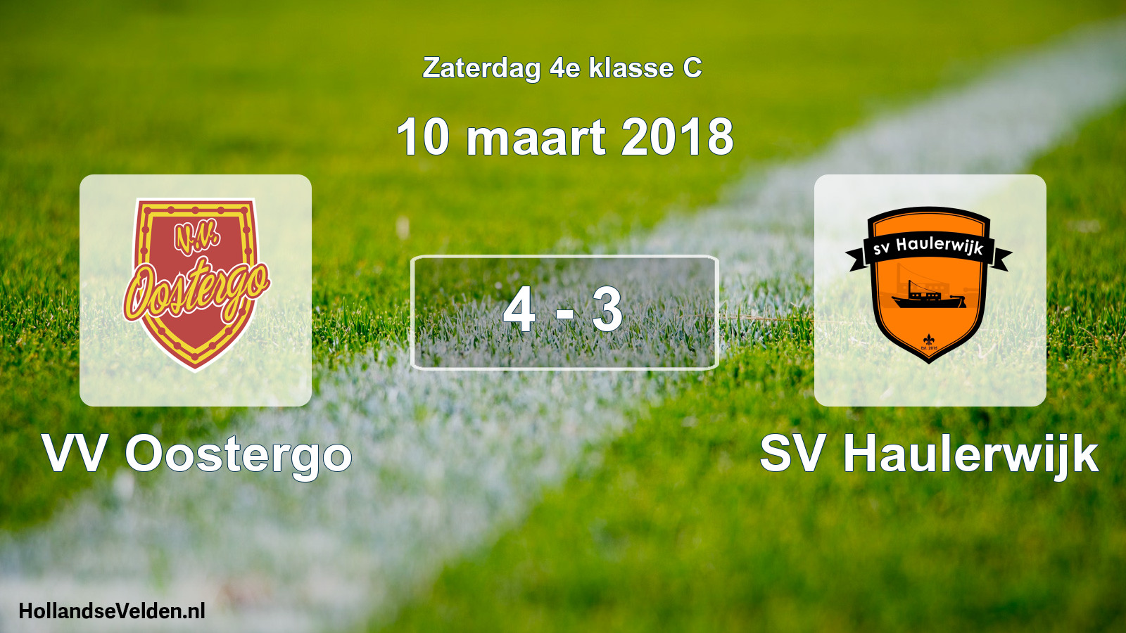 Total number of matches played: VV Oostergo - SV Haulerwijk 4 - 3 (10 March 2018)