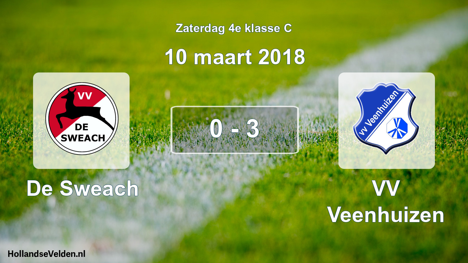 Total number of matches played: De Sweach - VV Veenhuizen 0 - 3 (10 March 2018)