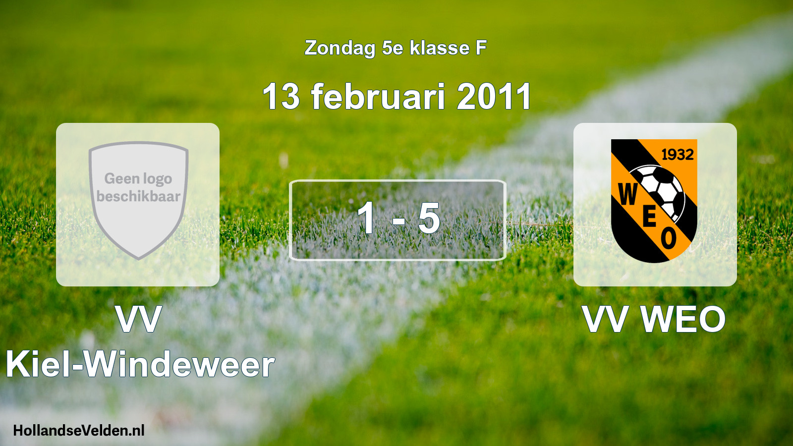 Total number of matches played: VV Kiel-Windeweer - VV WEO 1 - 5 (13 February 2011)