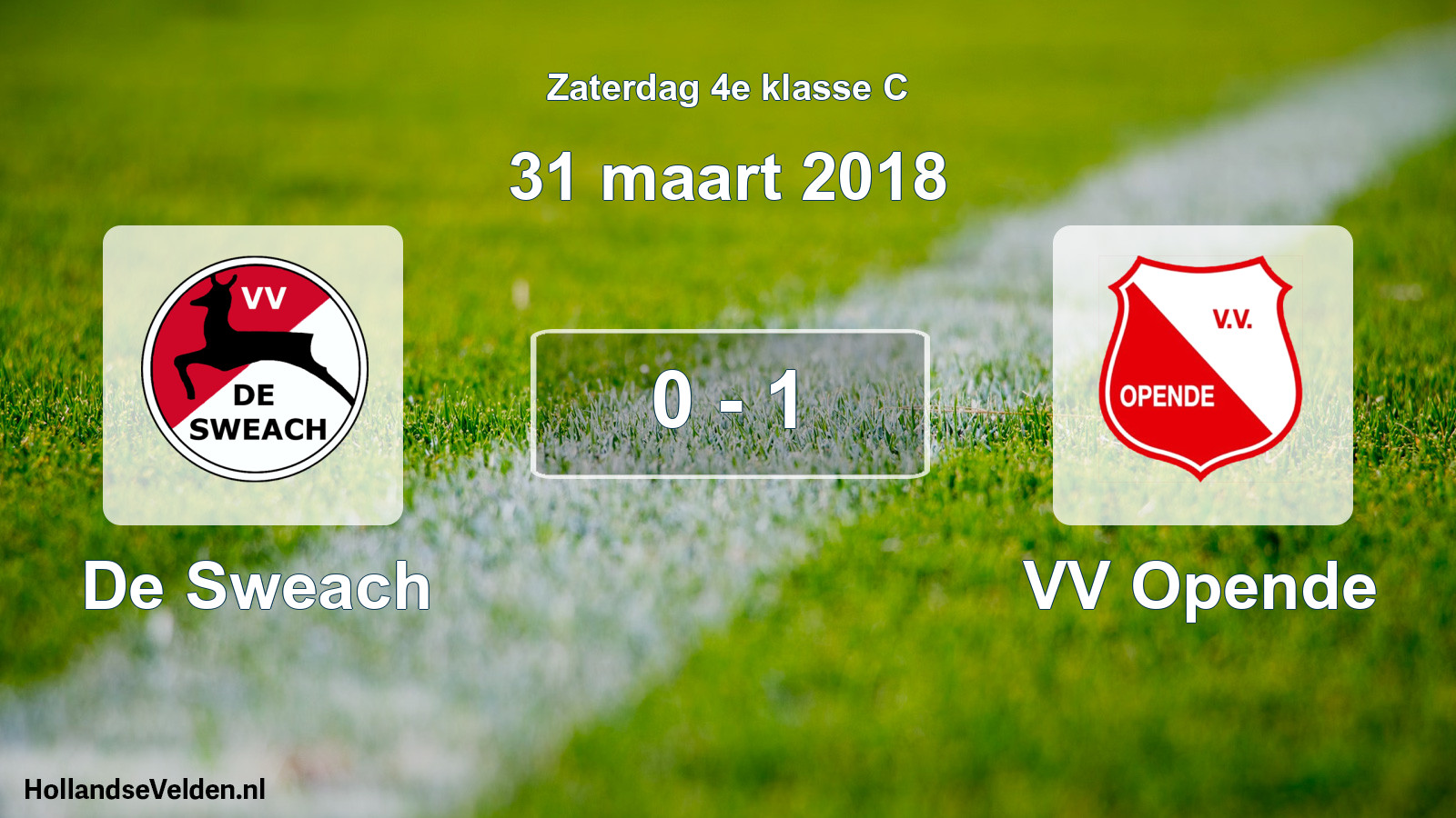 Total number of matches played: De Sweach - VV Opende 0 - 1 (31 March 2018)