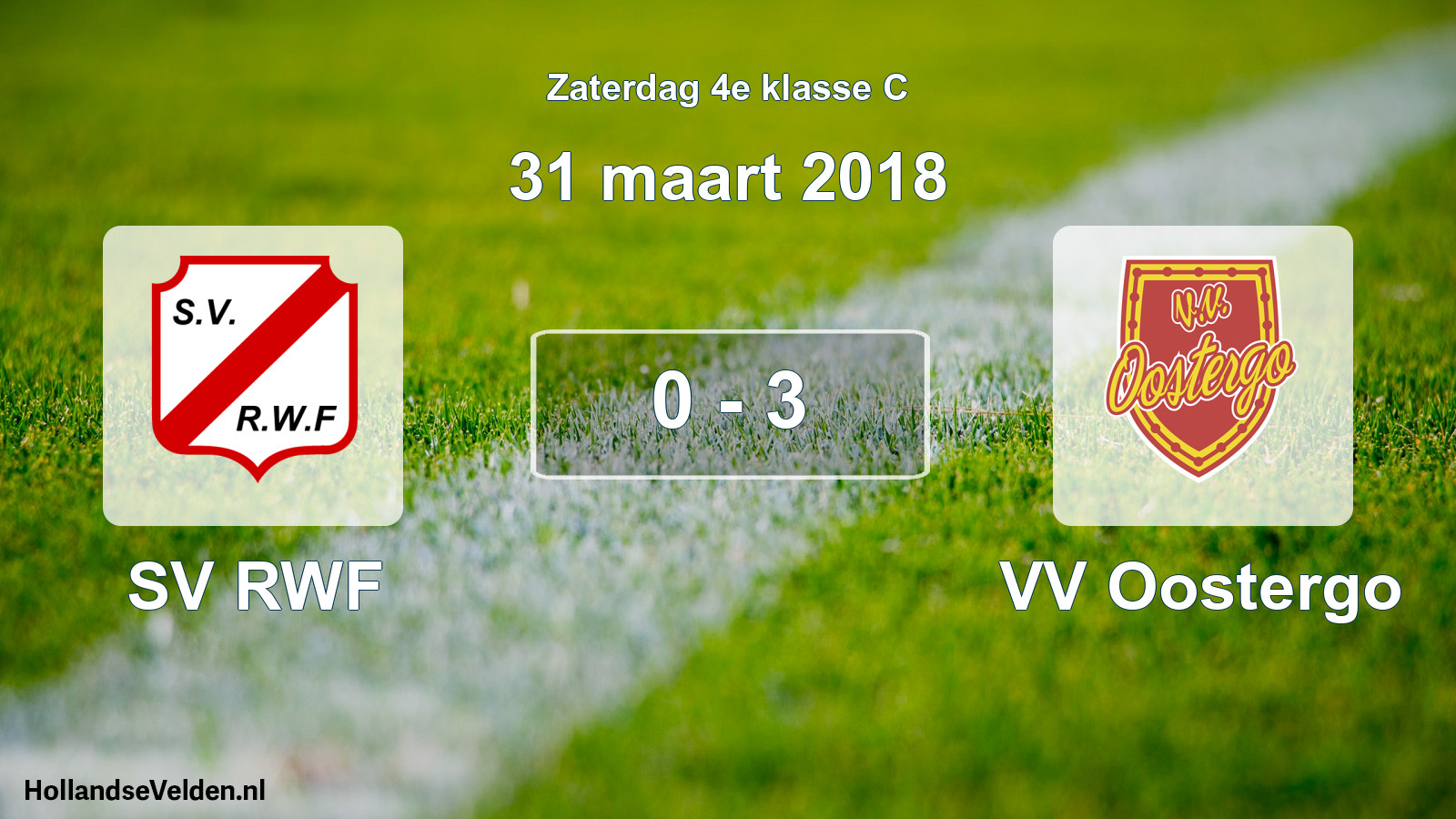 Total number of matches played: SV RWF - VV Oostergo 0 - 3 (31 March 2018)
