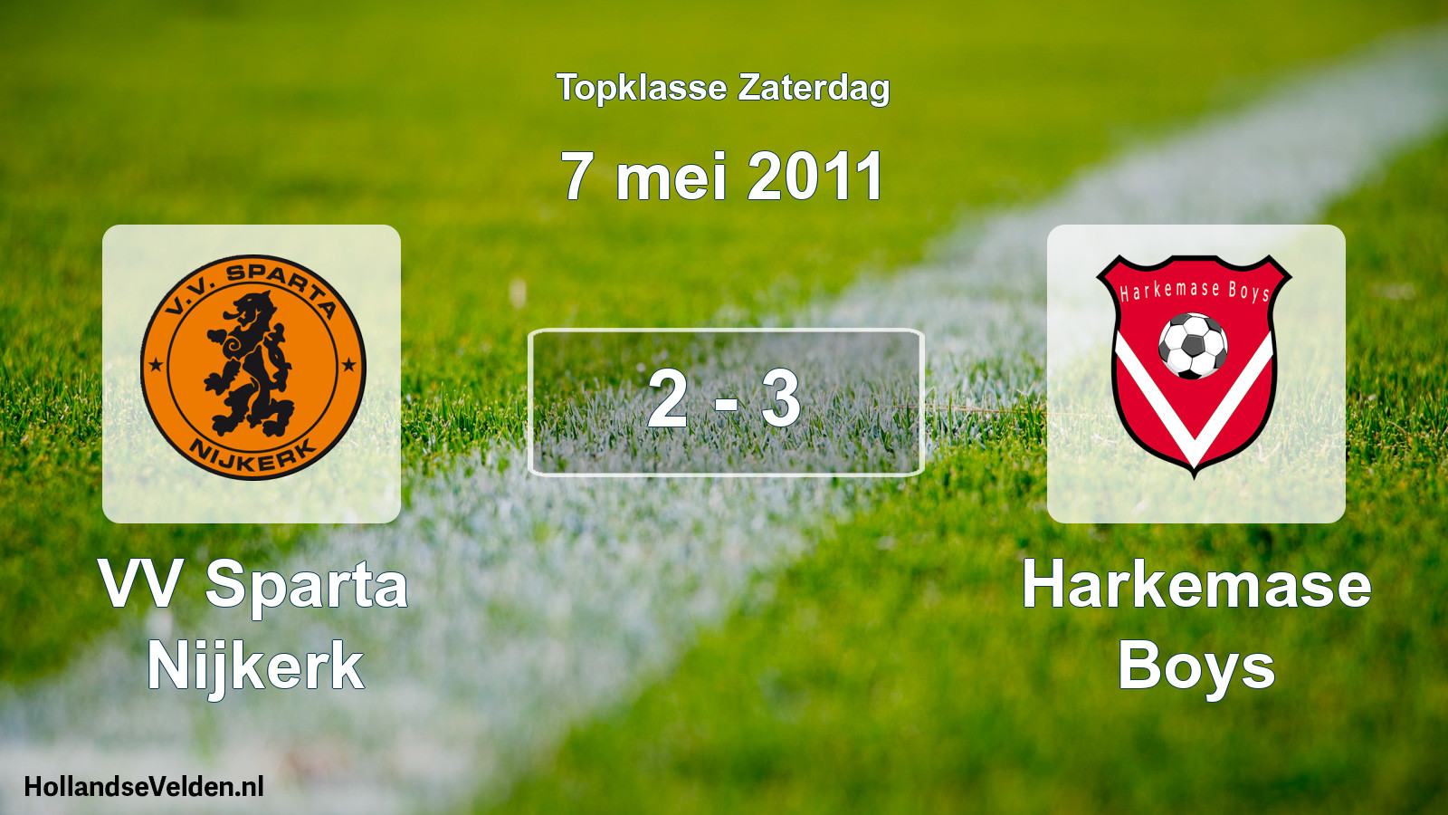 Total number of matches played: VV Sparta Nijkerk - Harkemase Boys 2 - 3 (7 May 2011)
