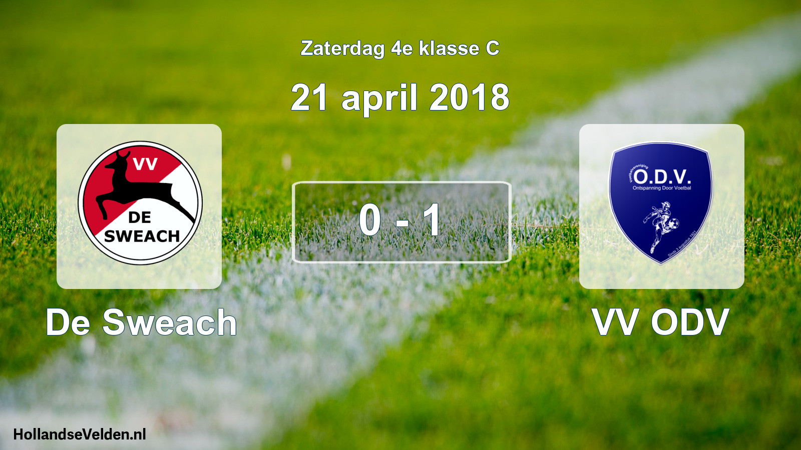 Total number of matches played: De Sweach - VV ODV 0 - 1 (21 April 2018)