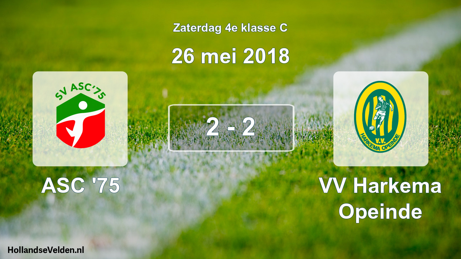 Total number of matches played: ASC '75 - VV Harkema Opeinde 2 - 2 (26 May 2018)