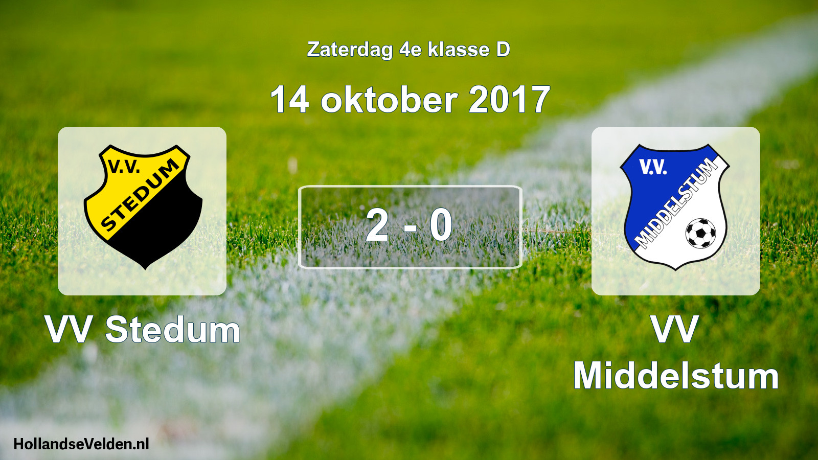 Total number of matches played: VV Stedum - VV Middelstum 2 - 0 (14 October 2017)