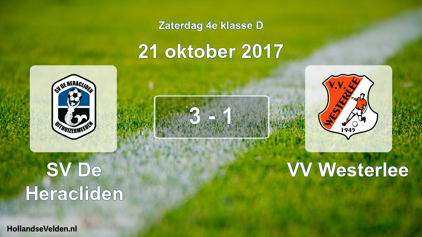 Total number of matches played: SV De Heracliden - VV Westerlee 3 - 1 (21 October 2017)