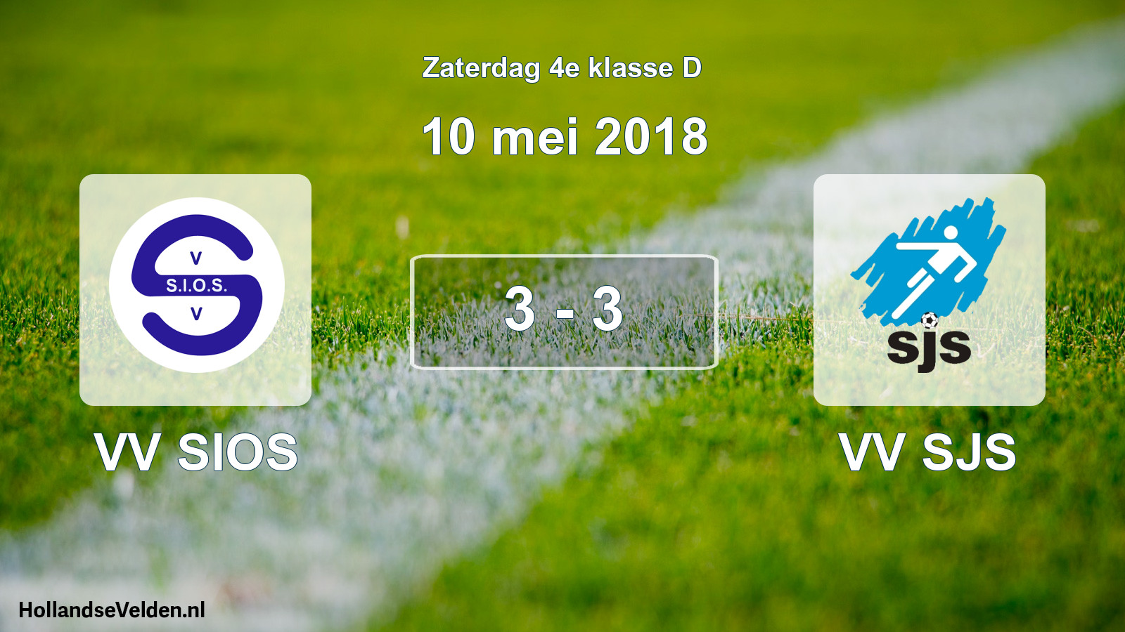 Total number of matches played: VV SIOS - VV SJS 3 - 3 (10 May 2018)