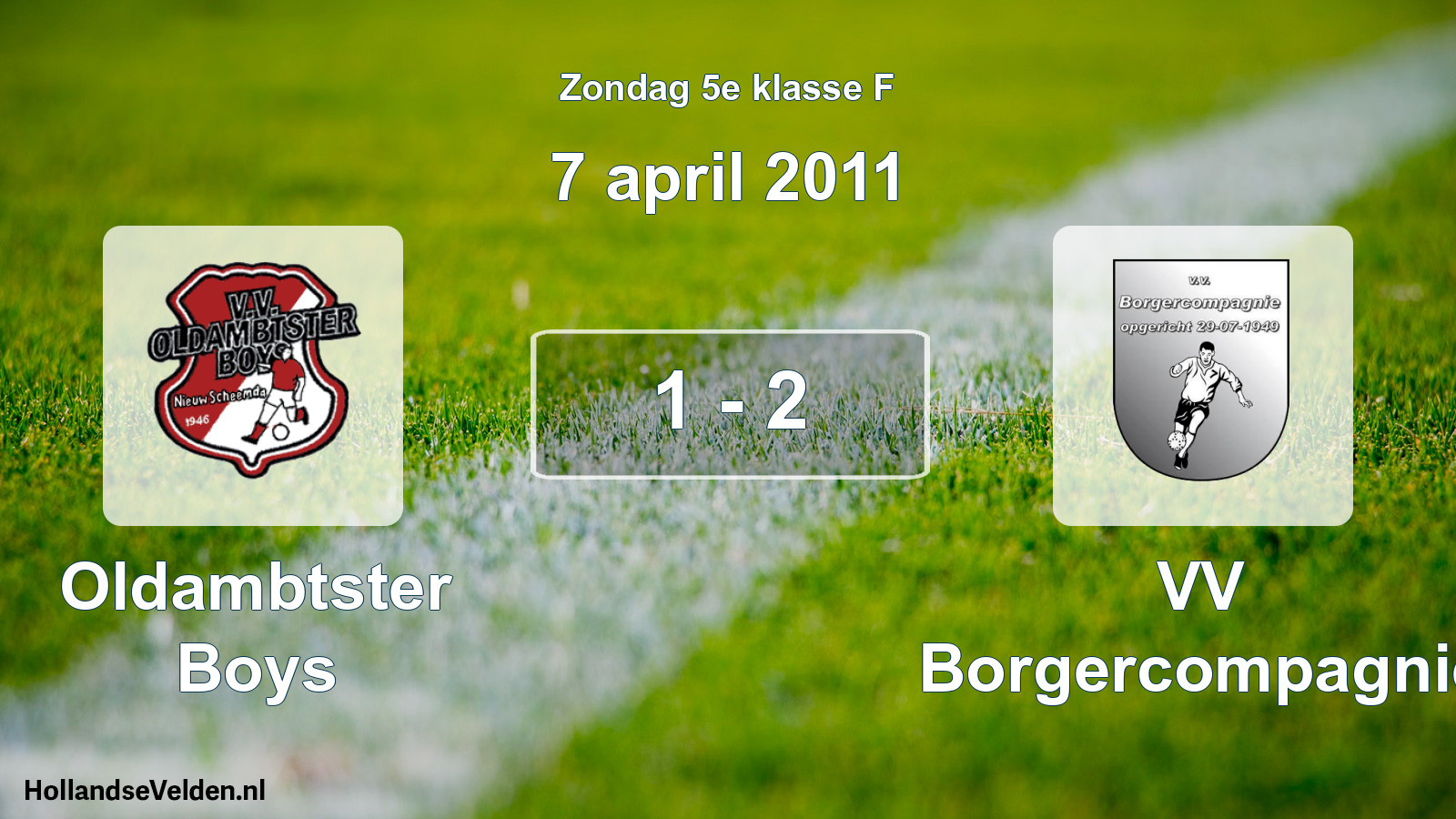 Total number of matches played: Oldambtster Boys - VV Borgercompagnie 1 - 2 (7 April 2011)
