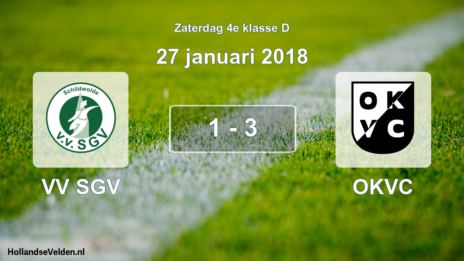 Total number of matches played: VV SGV - OKVC 1 - 3 (27 January 2018)