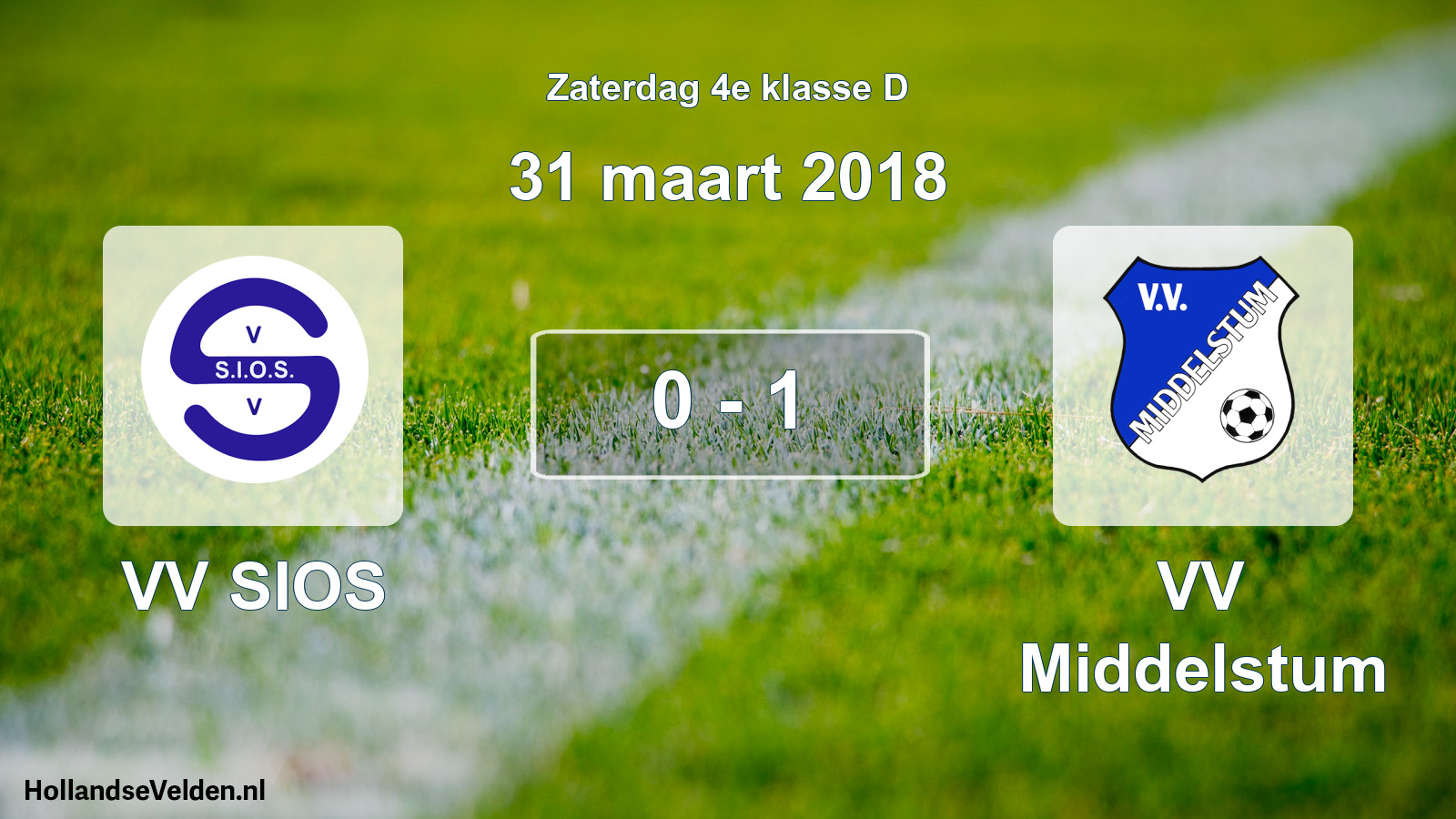 Total number of matches played: VV SIOS - VV Middelstum 0 - 1 (31 March 2018)