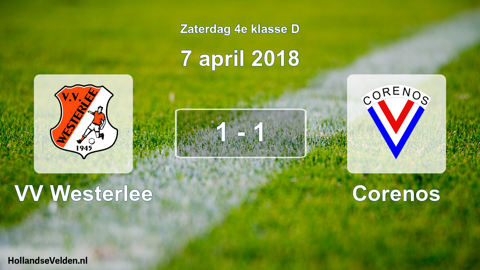 Total number of matches played: VV Westerlee - Corenos 1 - 1 (7 April 2018)
