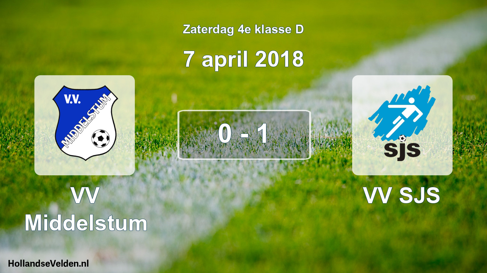 Total number of matches played: VV Middelstum - VV SJS 0 - 1 (7 April 2018)