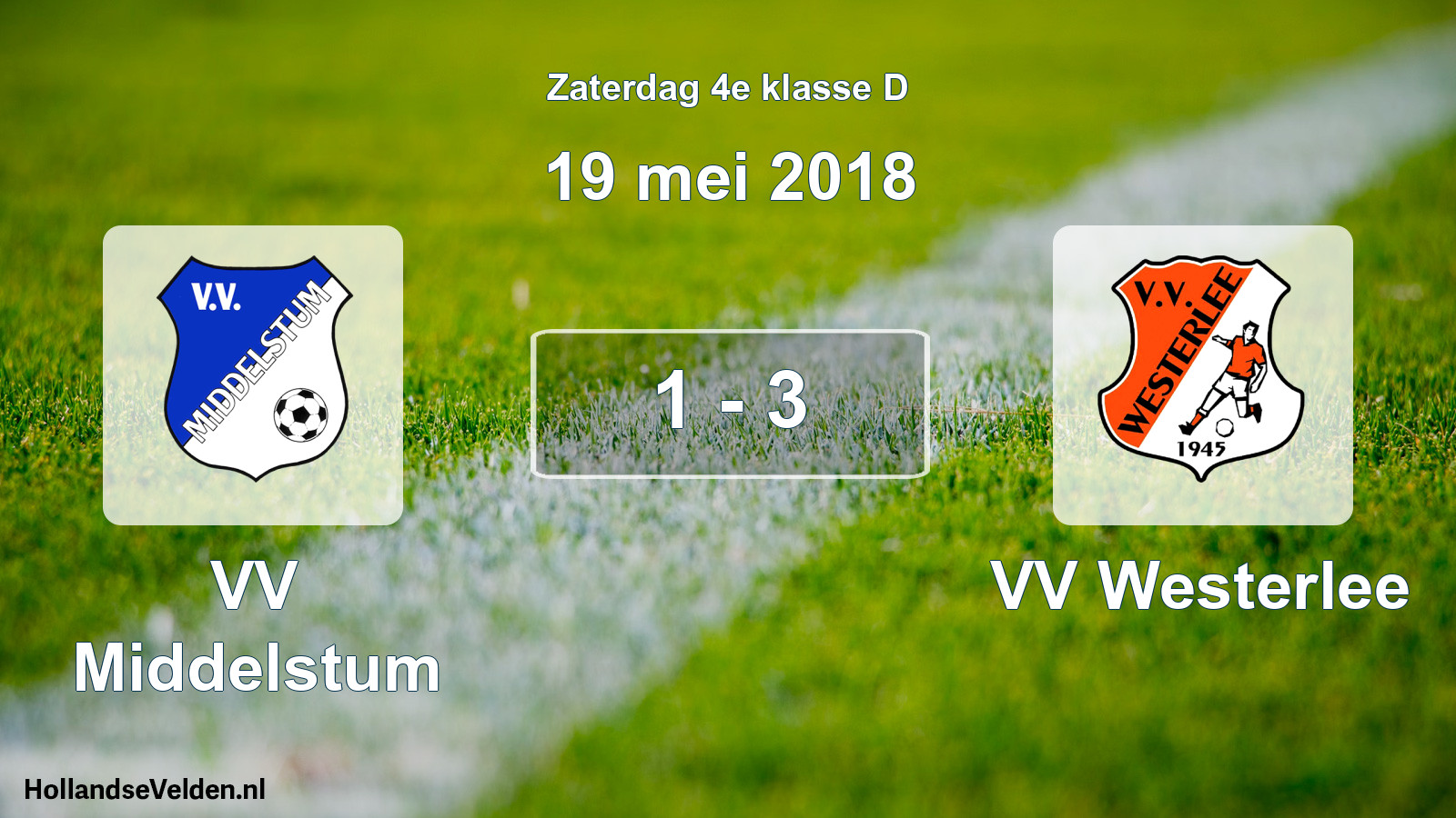 Total number of matches played: VV Middelstum - VV Westerlee 1 - 3 (19 May 2018)