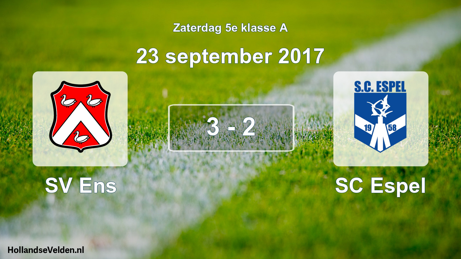 Total number of matches played: SV Ens - SC Espel 3 - 2 (23 September 2017)