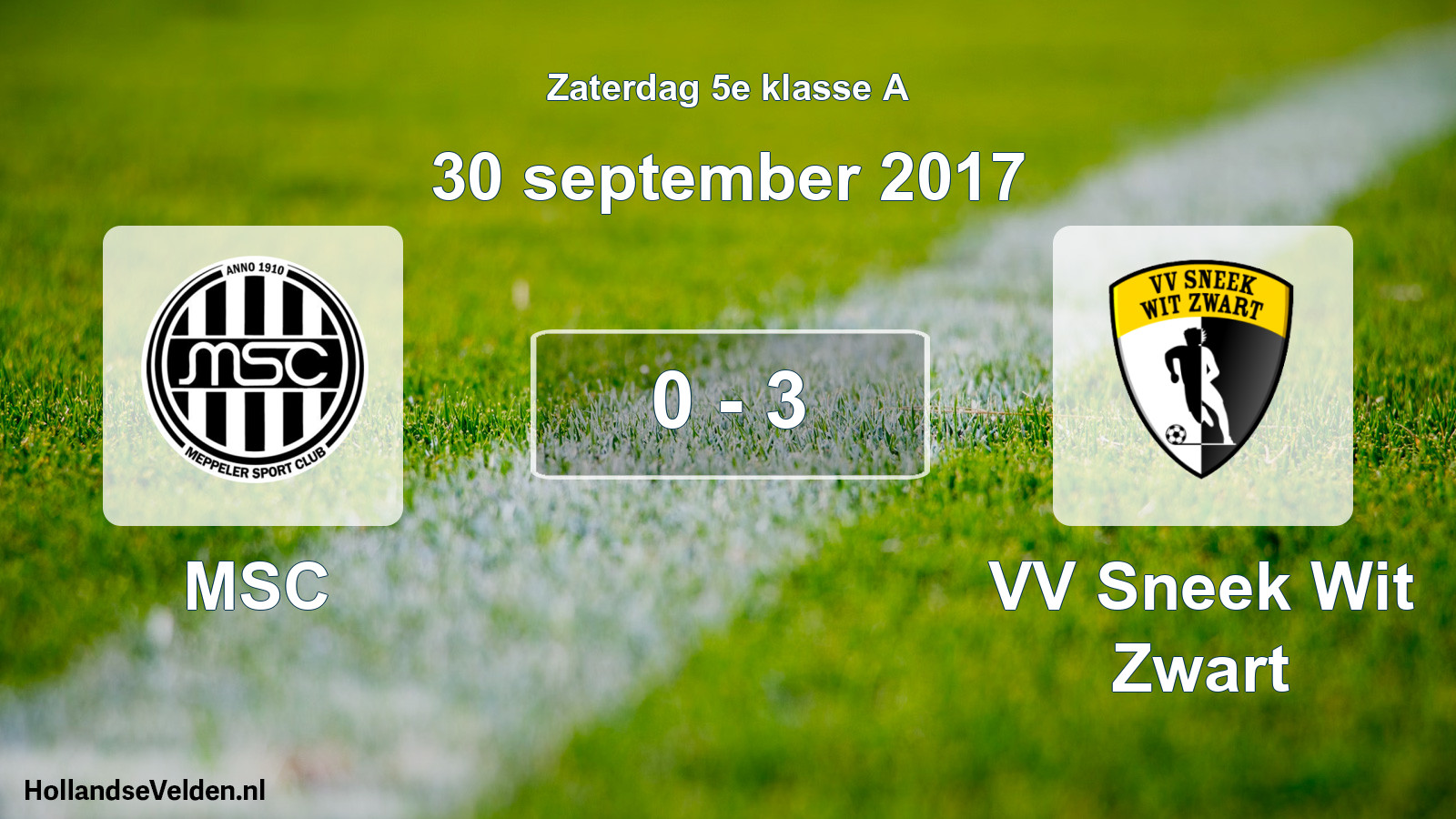 Total number of matches played: MSC - VV Sneek Wit Zwart 0 - 3 (30 September 2017)
