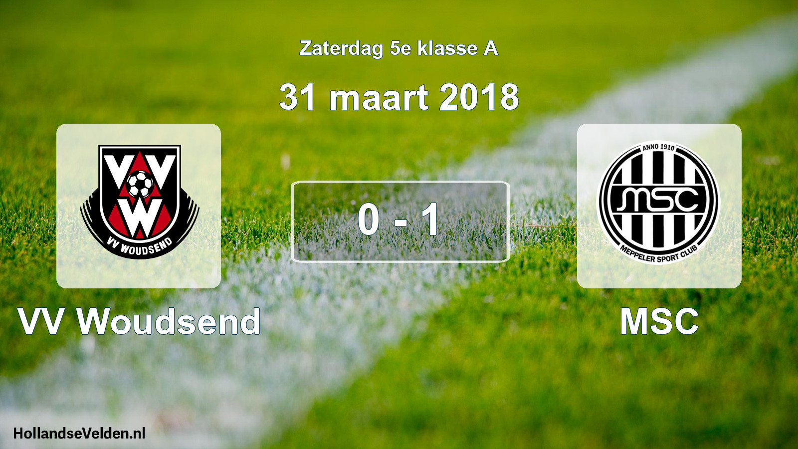 Total number of matches played: VV Woudsend - MSC 0 - 1 (31 March 2018)