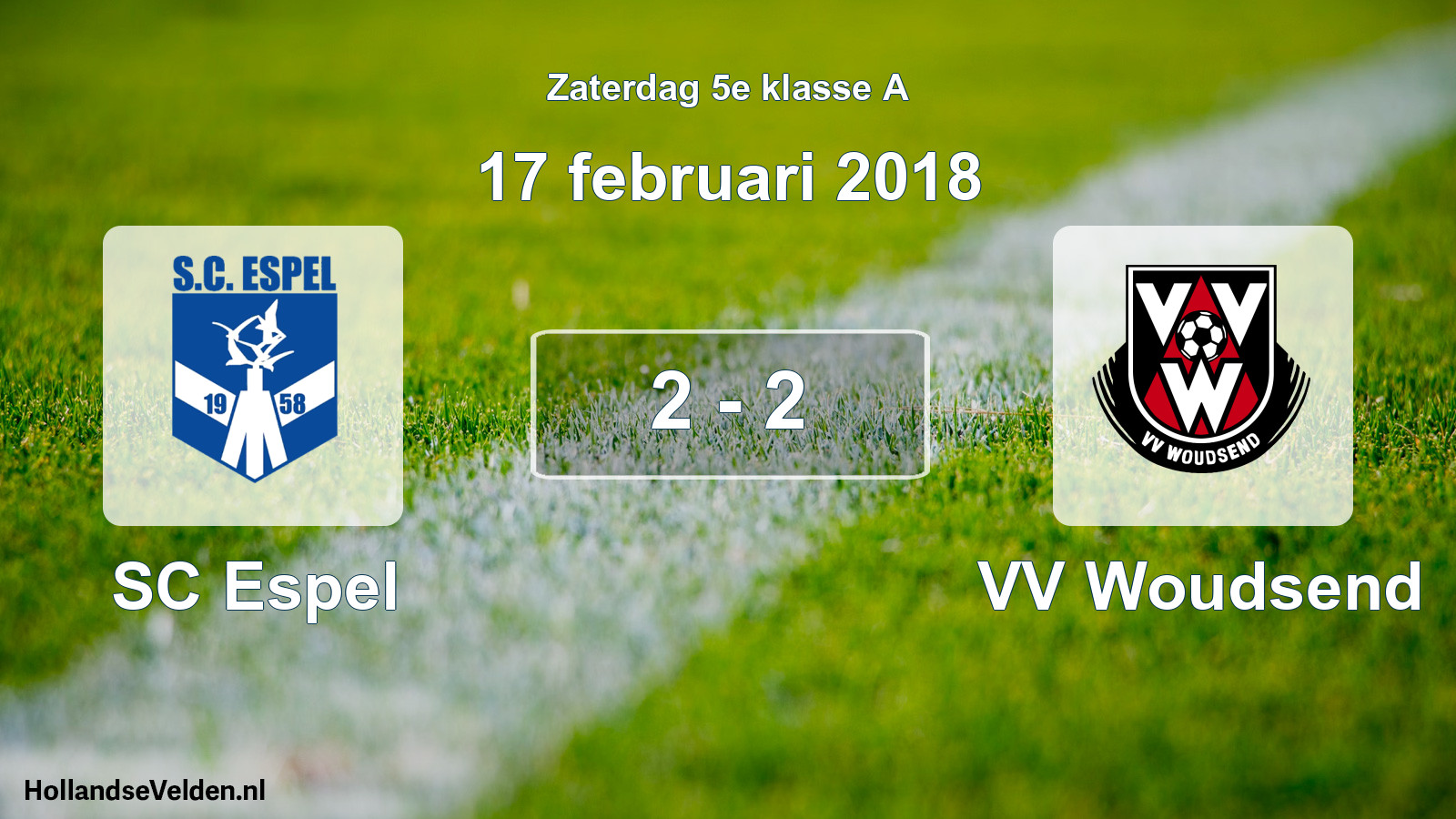 Total number of matches played: SC Espel - VV Woudsend 2 - 2 (17 February 2018)