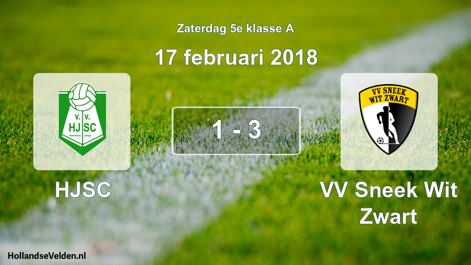 Total number of matches played: HJSC - VV Sneek Wit Zwart 1 - 3 (17 February 2018)