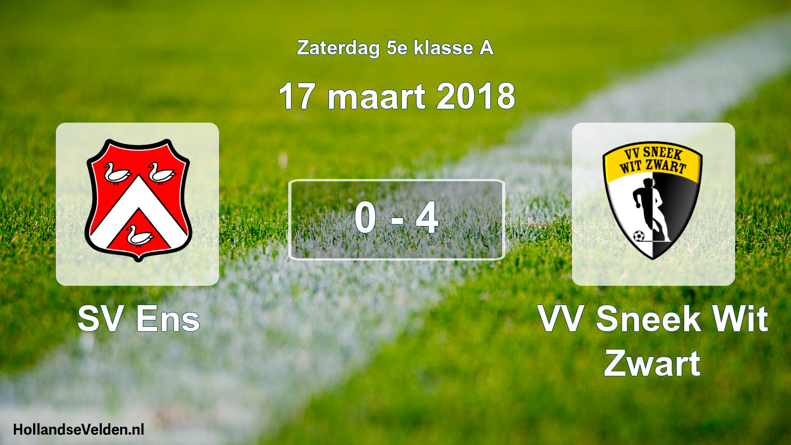 Total number of matches played: SV Ens - VV Sneek Wit Zwart 0 - 4 (17 March 2018)