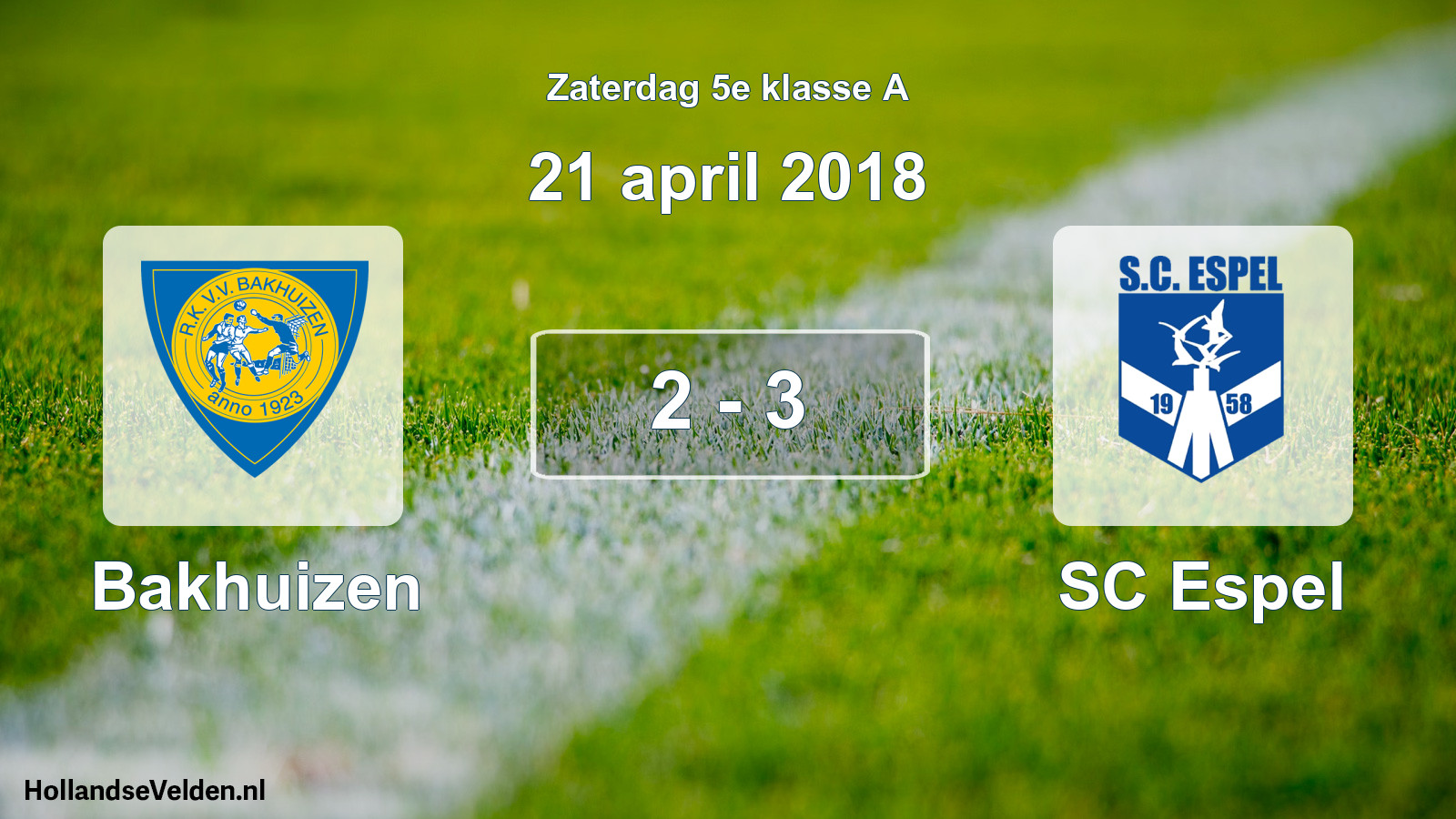 Total number of matches played: Bakhuizen - SC Espel 2 - 3 (21 April 2018)