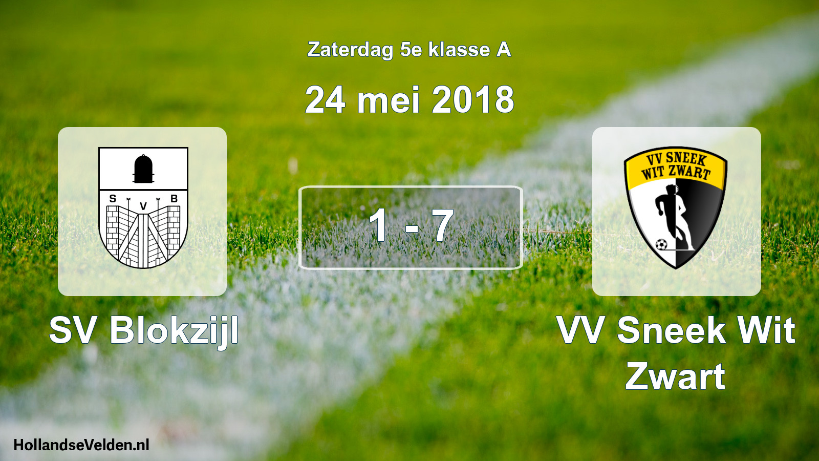 Total number of matches played: SV Blokzijl - VV Sneek Wit Zwart 1 - 7 (24 May 2018)