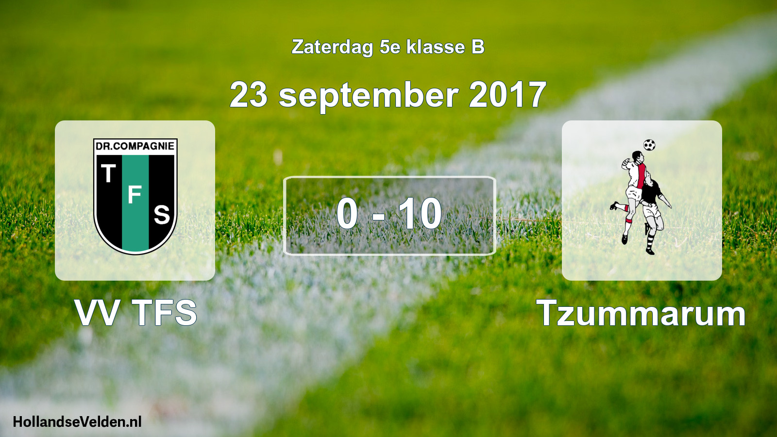 Total number of matches played: VV TFS - Tzummarum 0 - 10 (23 September 2017)