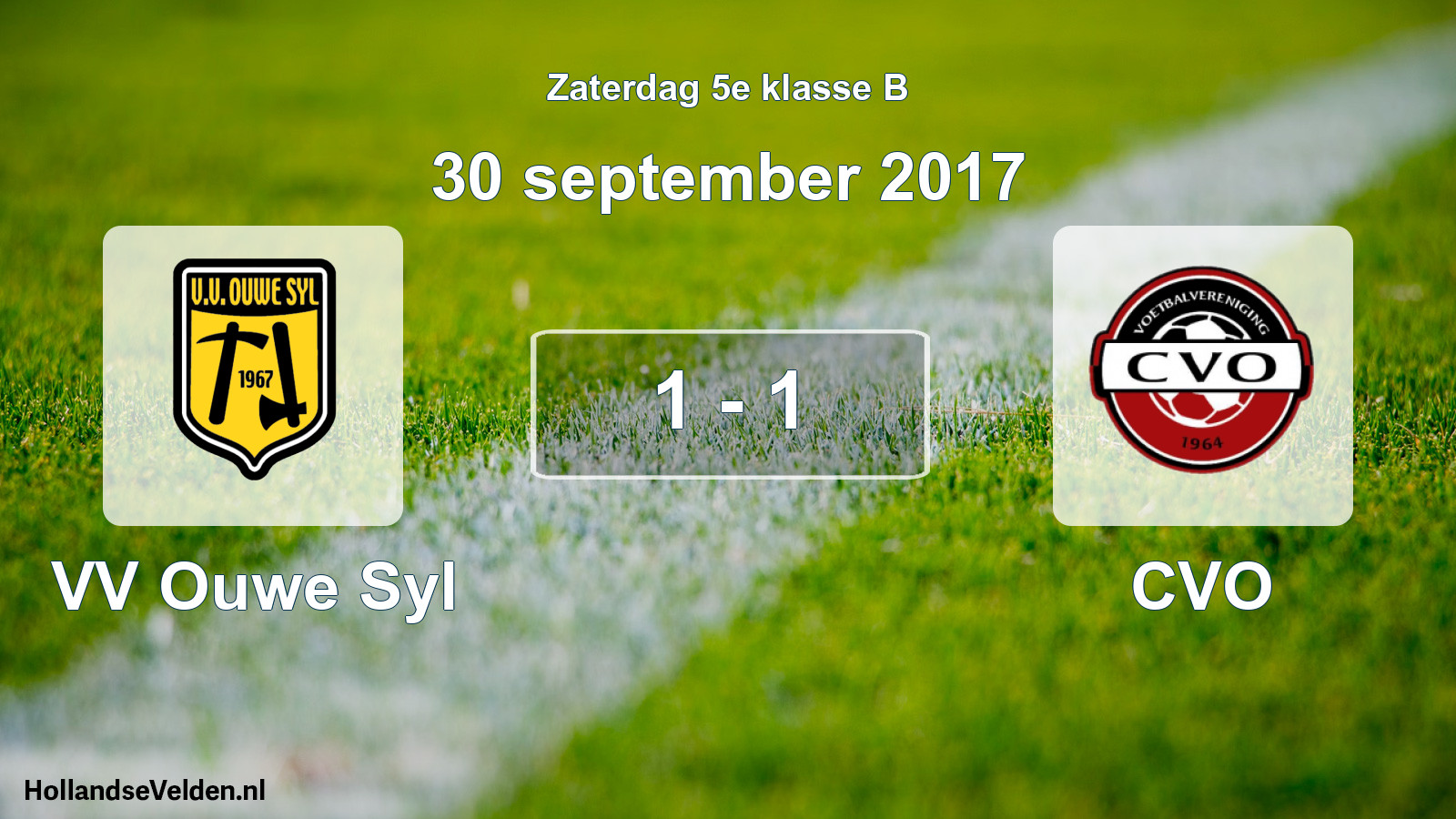 Total number of matches played: VV Ouwe Syl - CVO 1 - 1 (30 September 2017)