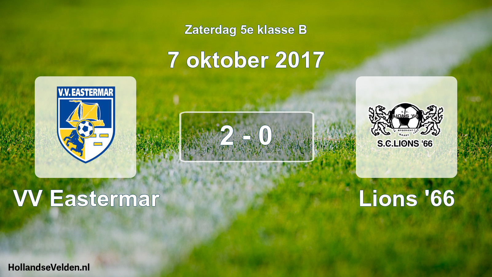 Total number of matches played: VV Eastermar - Lions '66 2 - 0 (7 October 2017)