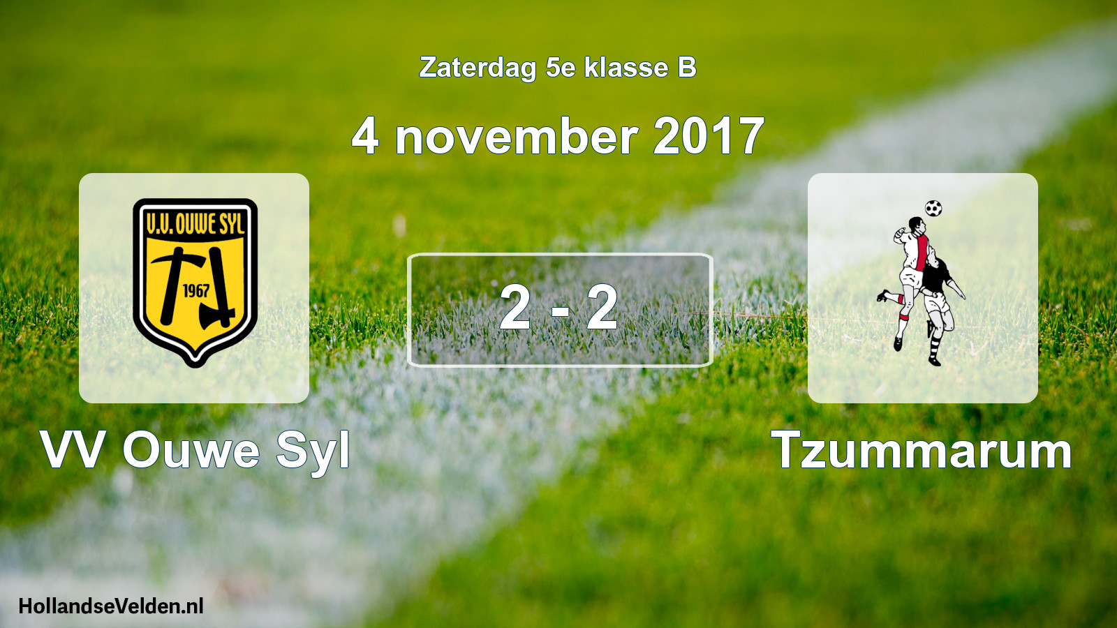 Total number of matches played: VV Ouwe Syl - Tzummarum 2 - 2 (4 November 2017)
