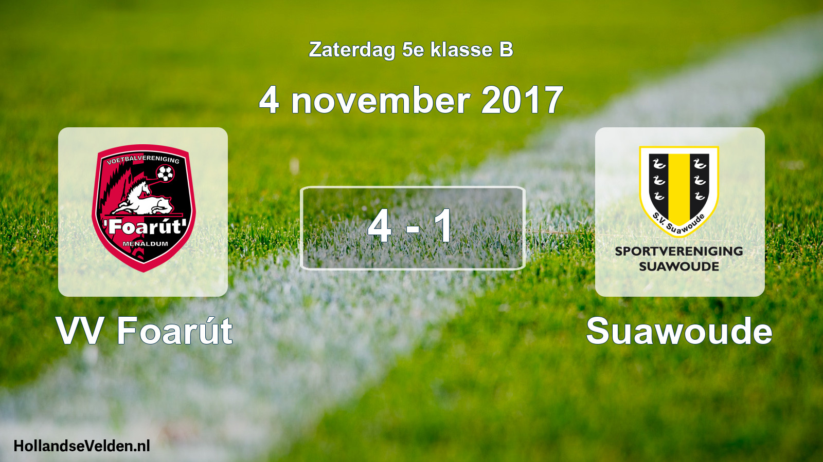 Total number of matches played: VV Foarút - Suawoude 4 - 1 (4 November 2017)