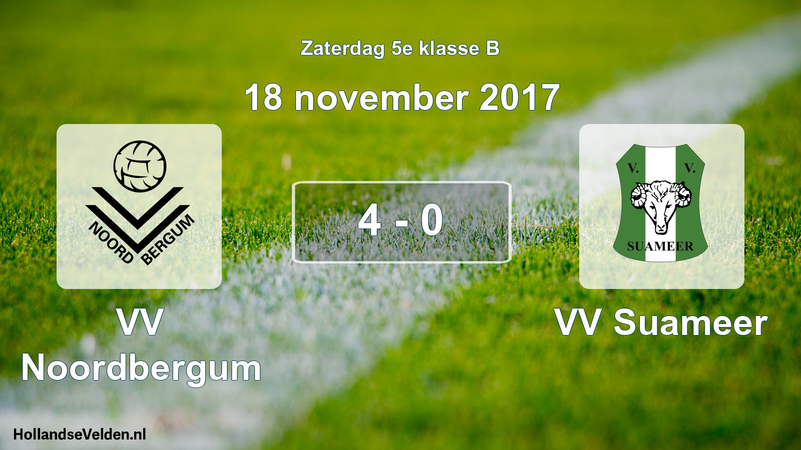 Total number of matches played: VV Noordbergum - VV Suameer 4 - 0 (18 November 2017)