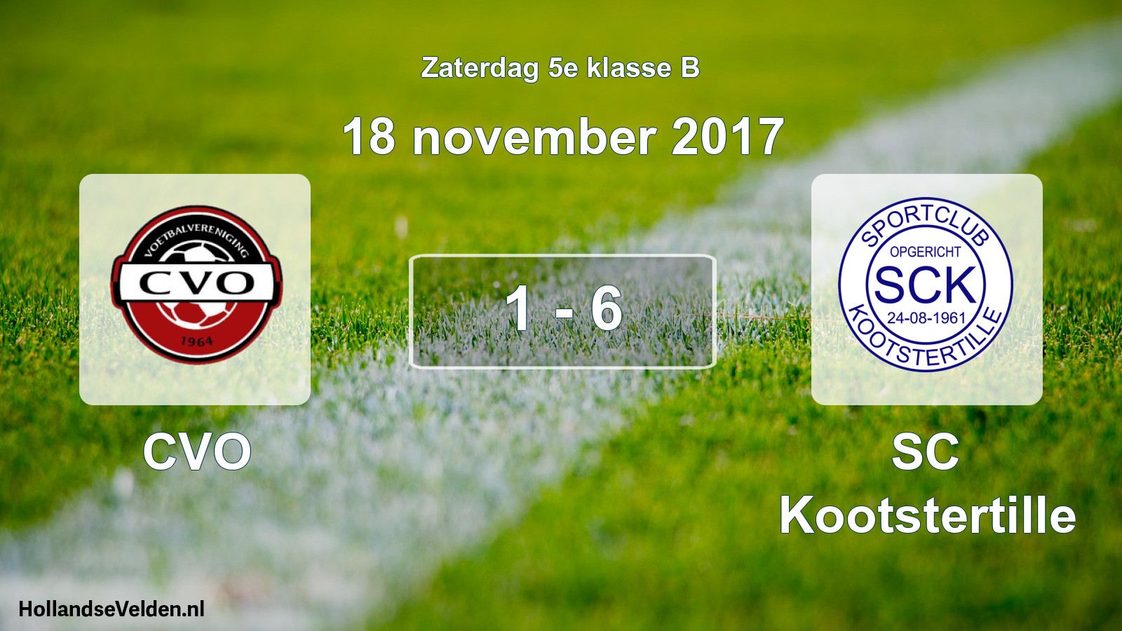 Total number of matches played: CVO - SC Kootstertille 1 - 6 (18 November 2017)