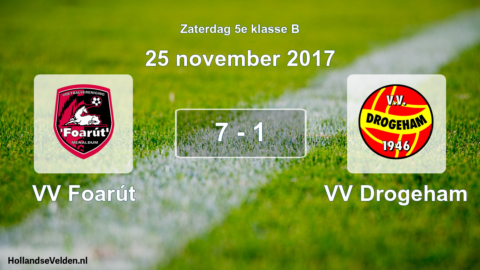 Total number of matches played: VV Foarút - VV Drogeham 7 - 1 (25 November 2017)