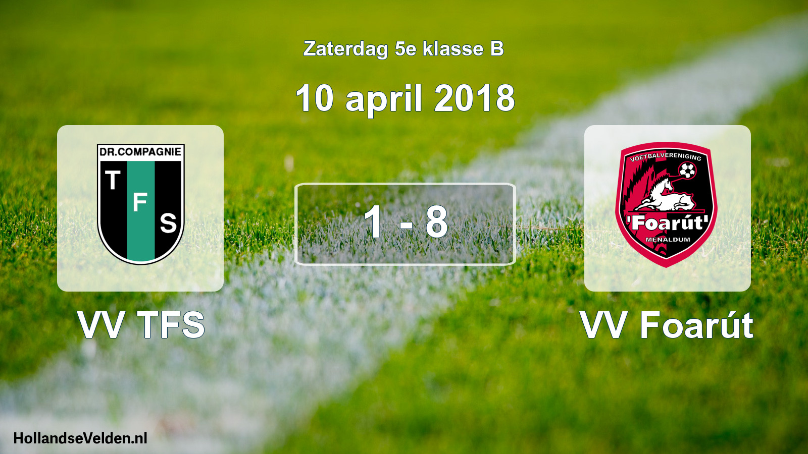 Total number of matches played: VV TFS - VV Foarút 1 - 8 (10 April 2018)
