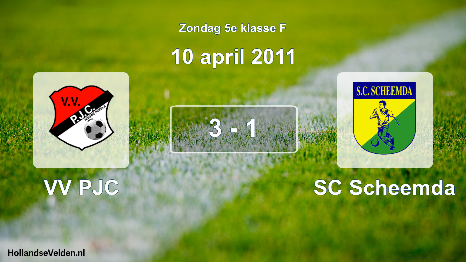 Total number of matches played: VV PJC - SC Scheemda 3 - 1 (10 April 2011)