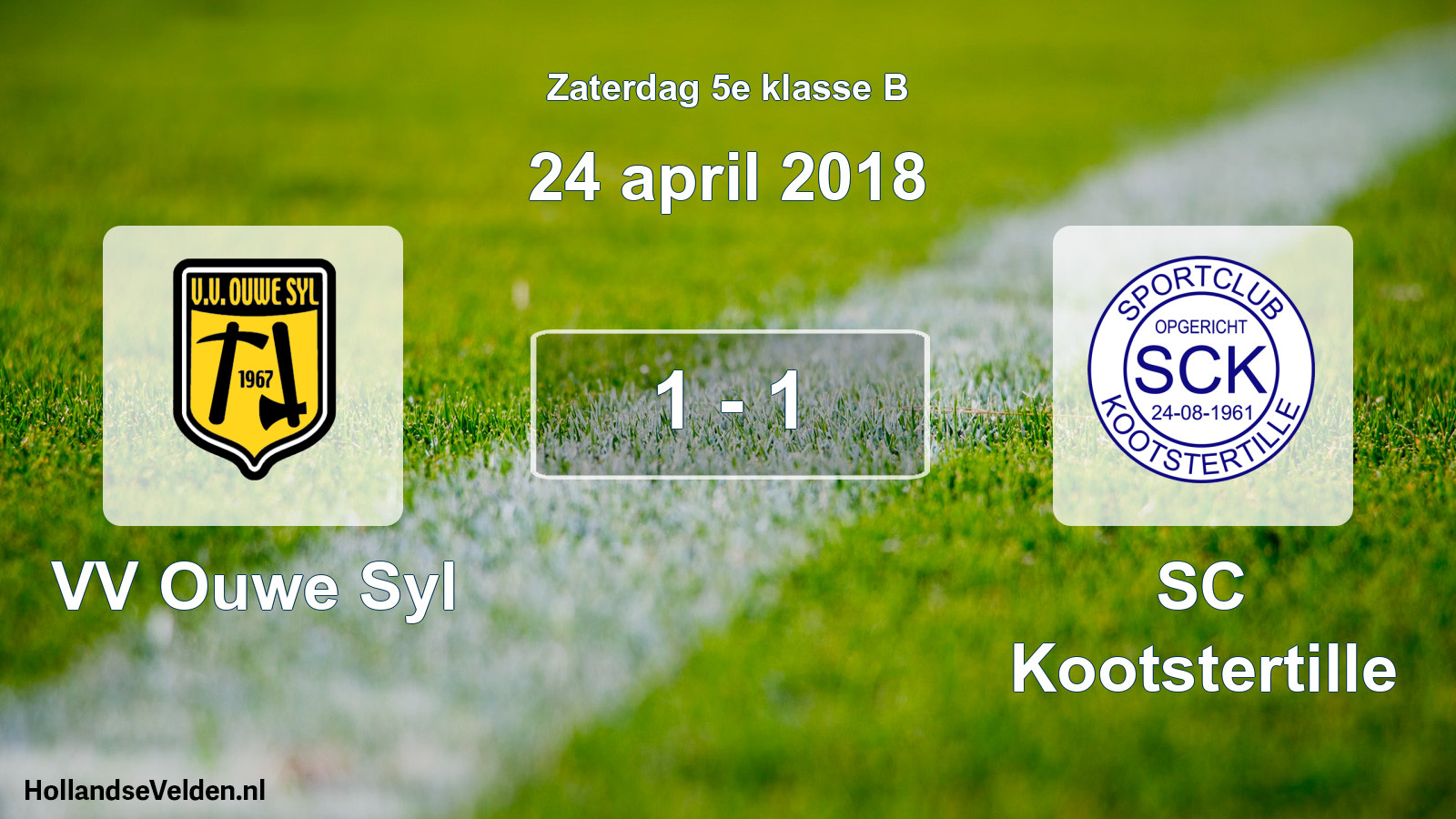 Total number of matches played: VV Ouwe Syl - SC Kootstertille 1 - 1 (24 April 2018)