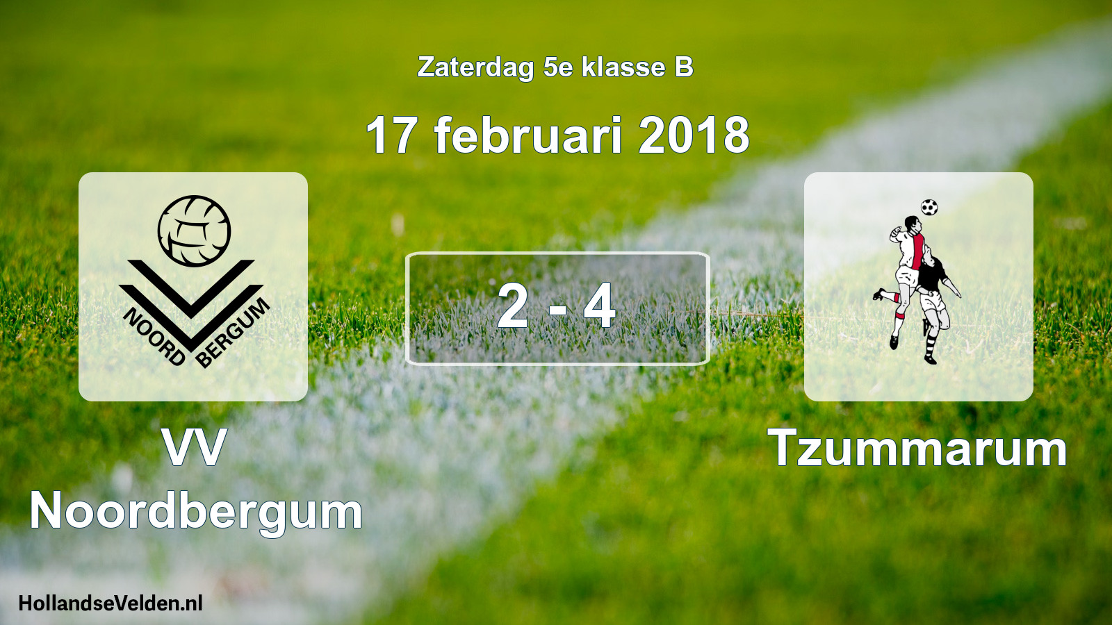 Total number of matches played: VV Noordbergum - Tzummarum 2 - 4 (17 February 2018)