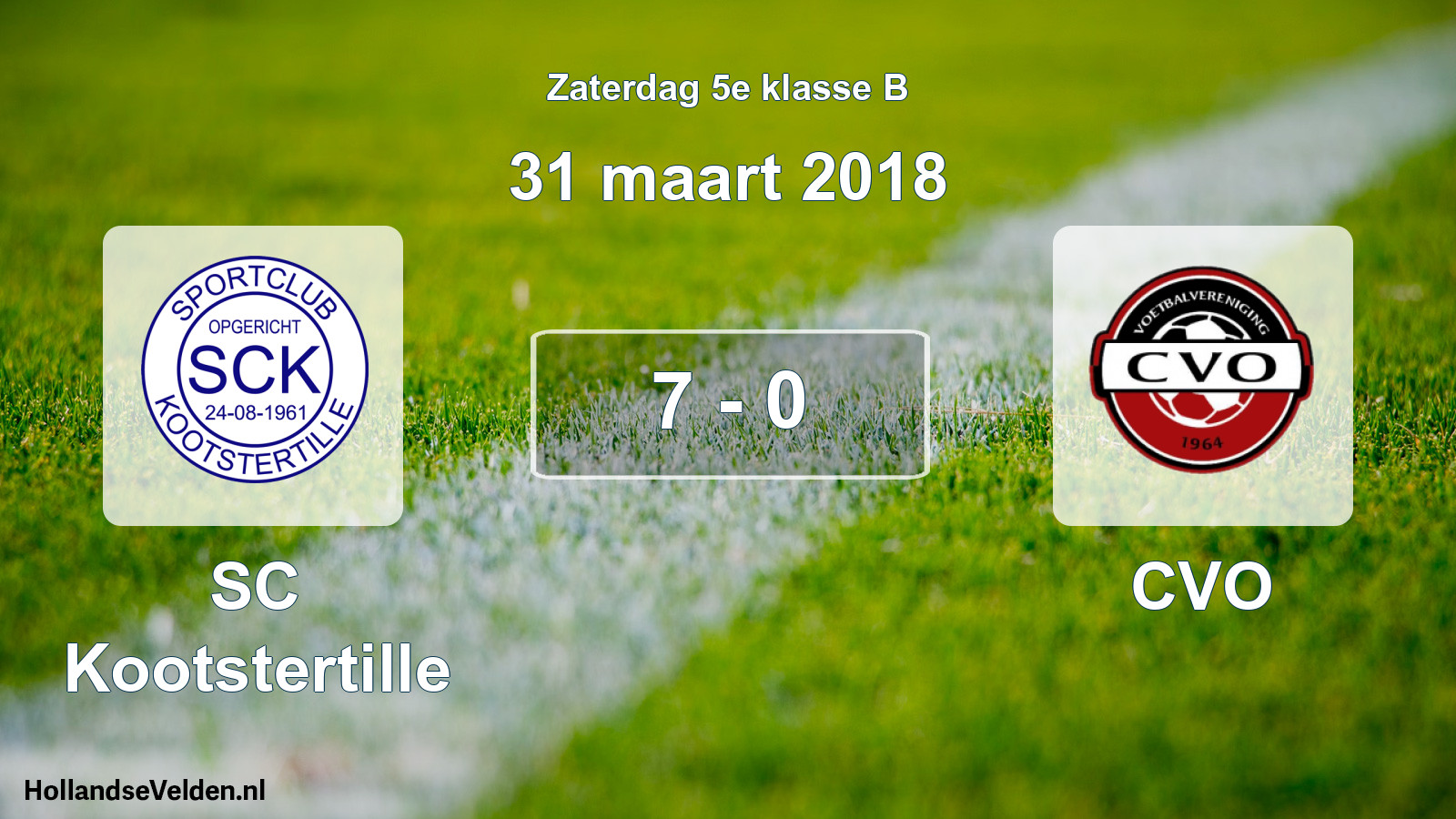 Total number of matches played: SC Kootstertille - CVO 7 - 0 (31 March 2018)