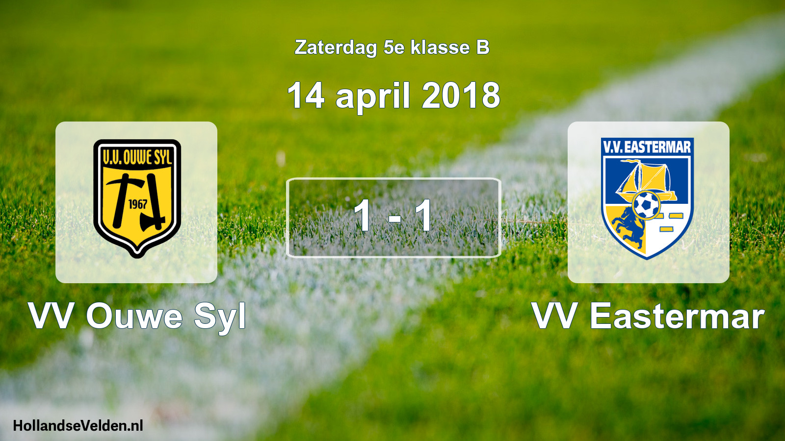 Total number of matches played: VV Ouwe Syl - VV Eastermar 1 - 1 (14 April 2018)