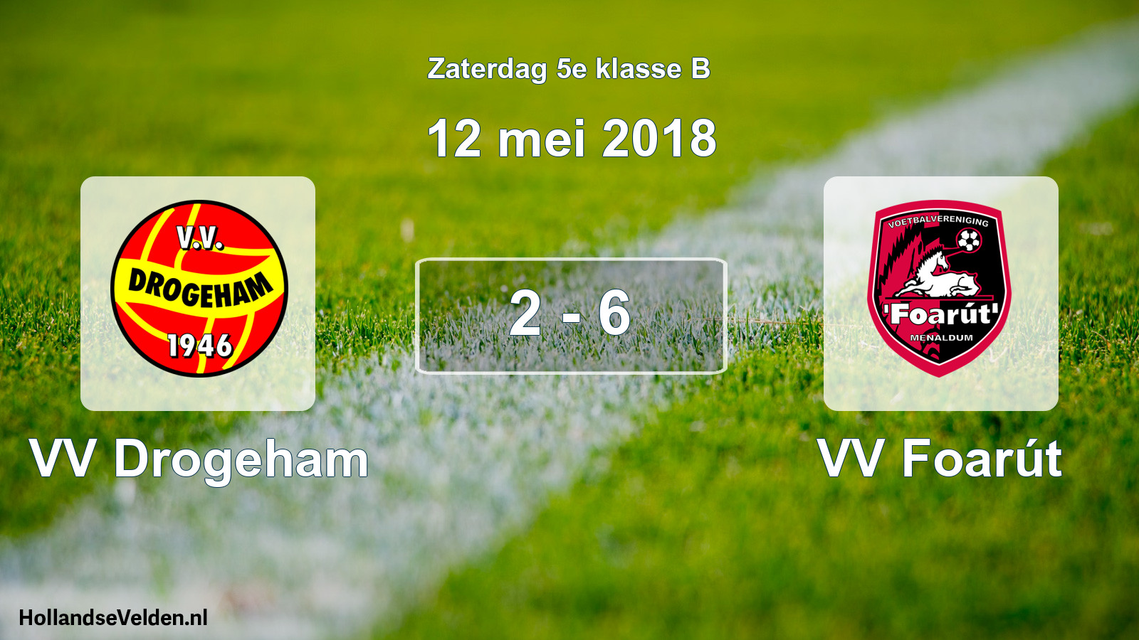 Total number of matches played: VV Drogeham - VV Foarút 2 - 6 (12 May 2018)
