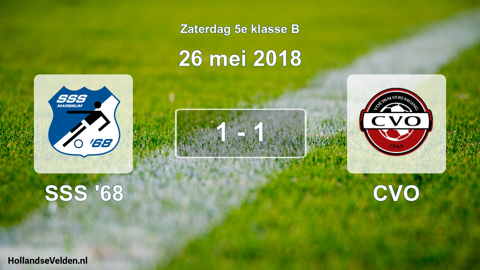 Total number of matches played: SSS '68 - CVO 1 - 1 (26 May 2018)